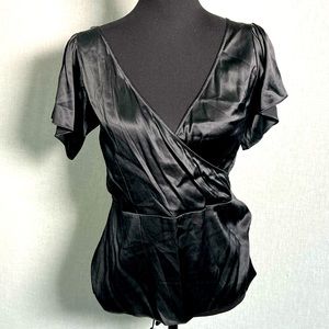Diane Von Furstenberg 95%‎ Silk Black Womens Top- 10